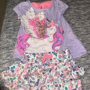 Cynthia Rowley Unicorn Floral Skort Set